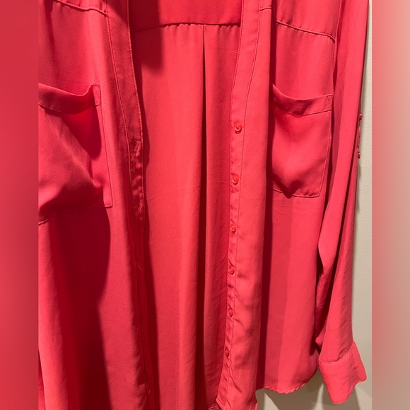 Express Button Down Shirt in Pink/Salmon - Picture 6 of 6